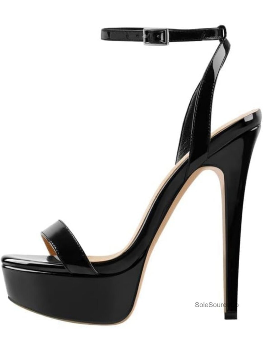 Platform Stiletto High Heels for Women, Round Open Toe Ankle Strap Heeled